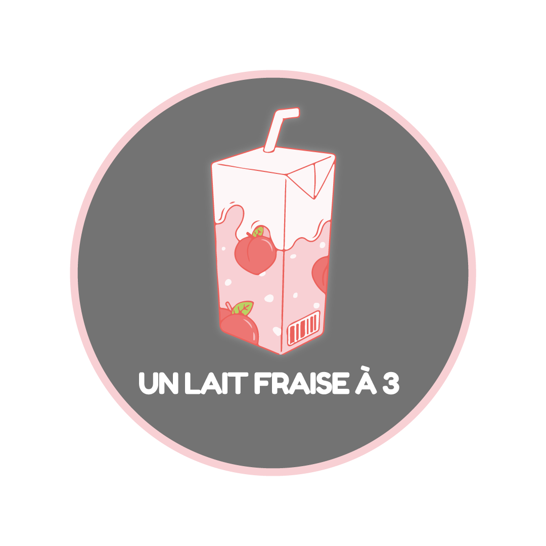 Logo un lait fraise à 3